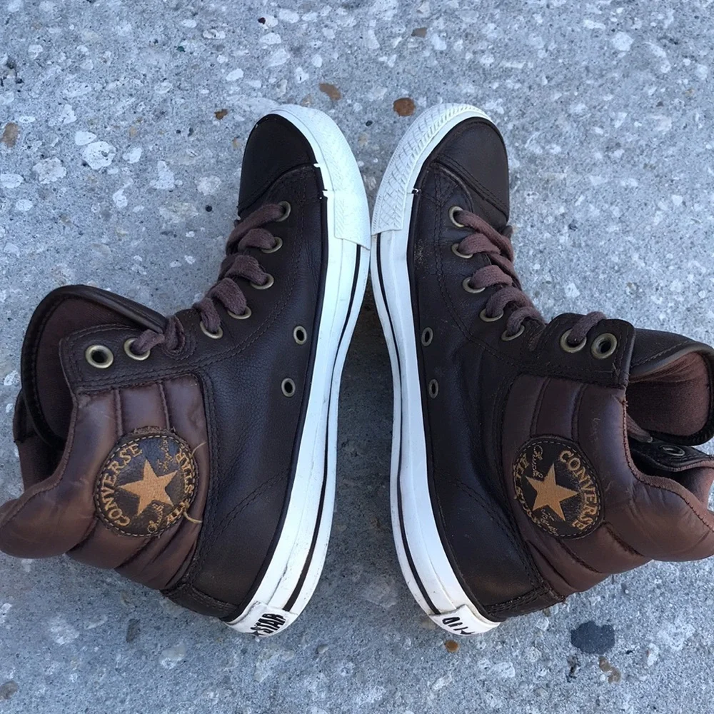 CONVERSE Chuck Taylor Padded Collar High 4 Farben Brown Leather Shoes | …
